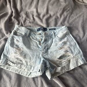 Hollister High-Rise Boyfriend Blue Jean Shorts